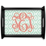 Monogram Black Wooden Tray - Large