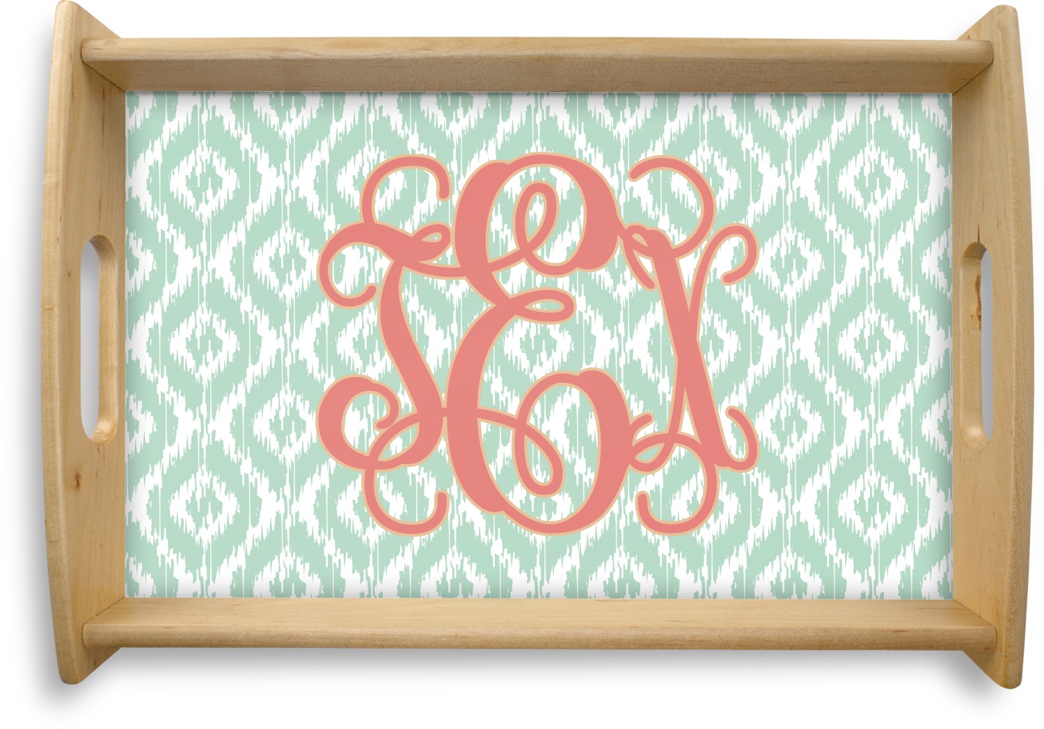 Monogram Natural Wooden Tray (Personalized) YouCustomizeIt