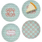 Monogram Glass Appetizer / Dessert Plate 8" - Set of 4