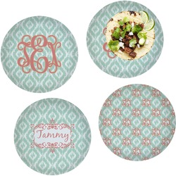 Monogram Glass Lunch / Dinner Plate 10" - Set of 4