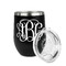 Monogram Stainless Wine Tumblers - Black - Single Sided - Alt View