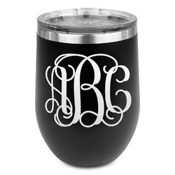 Monogram Stemless Stainless Steel Wine Tumbler - Black - Single-Sided