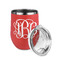 Monogram Stainless Wine Tumblers - Coral - Single Sided - Alt View