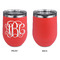 Monogram Stainless Wine Tumblers - Coral - Single Sided - Approval