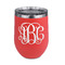 Monogram Stainless Wine Tumblers - Coral - Single Sided - Front