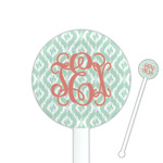 Monogram 5.5" Round Plastic Stir Sticks - White - Double-Sided