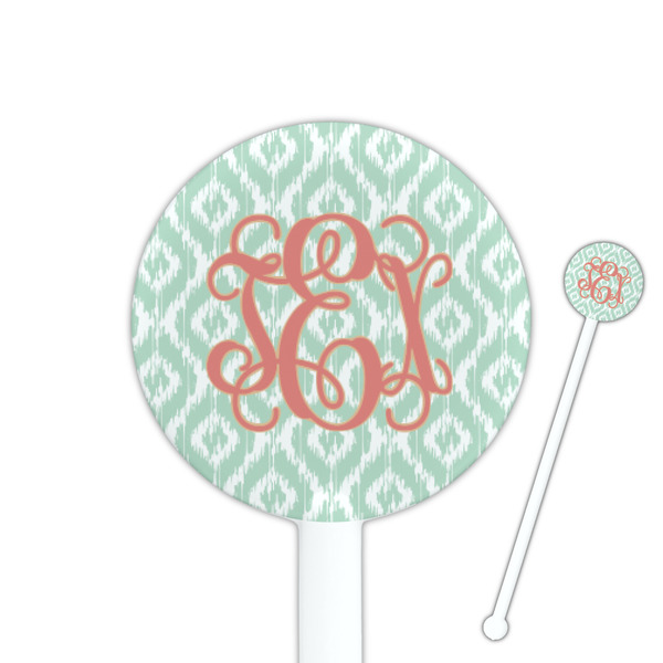 Custom Monogram 5.5" Round Plastic Stir Sticks - White - Double-Sided