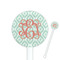 Monogram White Plastic 5.5" Stir Stick - Round - Closeup