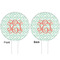 Monogram White Plastic 6" Food Pick - Round - Double Sided - Front & Back