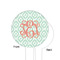 Monogram White Plastic 6" Food Pick - Round - Single Sided - Front & Back