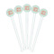 Monogram White Plastic 7" Stir Stick - Round - Fan View