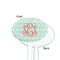 Monogram White Plastic 7" Stir Stick - Single Sided - Oval - Front & Back