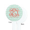 Monogram White Plastic 7" Stir Stick - Single Sided - Round - Front & Back