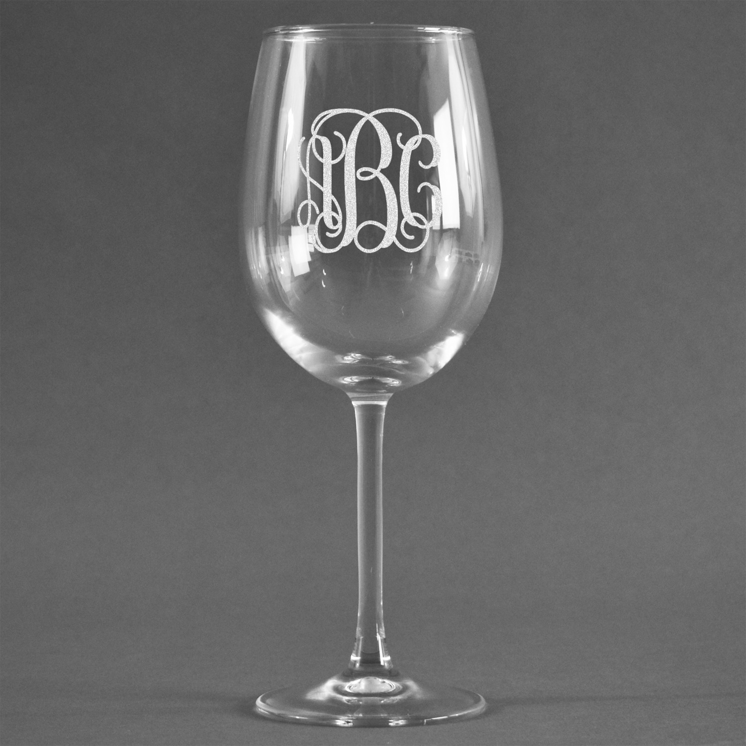 Custom Monogram Wine Glass - Laser Engraved