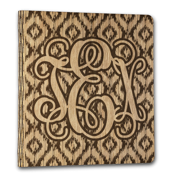 Custom Monogram Wood 3-Ring Binder - 1" Letter Size