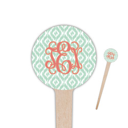 Monogram 4" Round Wooden Food Picks - Single-Sided