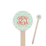 Monogram 6" Round Wooden Stir Sticks - Single-Sided