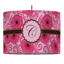 Gerbera Daisy 16" Drum Pendant Lamp - Fabric (Personalized)