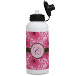 Gerbera Daisy Water Bottles - Aluminum - 20 oz - White (Personalized)