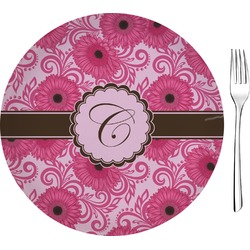 Gerbera Daisy Glass Appetizer / Dessert Plate 8" (Personalized)