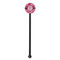 Gerbera Daisy Black Plastic 5.5" Stir Stick - Round - Single Stick