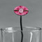 Gerbera Daisy Black Plastic 7" Stir Stick - Oval - Main