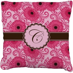 Gerbera Daisy Faux-Linen Throw Pillow 20" (Personalized)