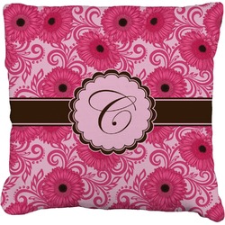 Gerbera Daisy Faux-Linen Throw Pillow 26" (Personalized)