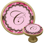 Gerbera Daisy Cabinet Knob - Gold (Personalized)