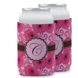 Gerbera Daisy Can Cooler (12 oz) w/ Initial