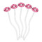 Gerbera Daisy Clear Plastic 7" Stir Stick - Oval - Fan