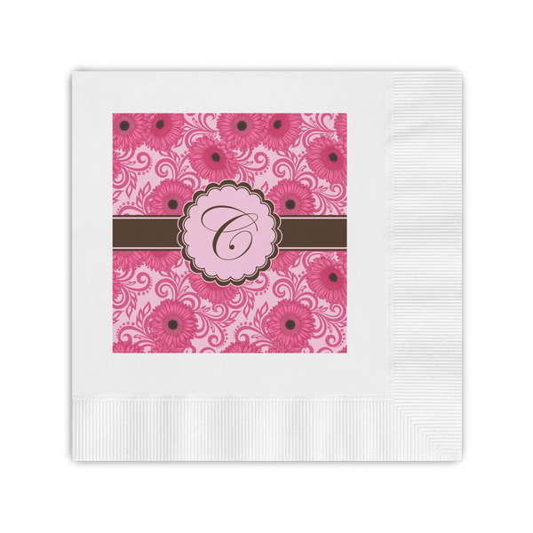 Custom Gerbera Daisy Coined Cocktail Napkins (Personalized)