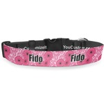 Gerbera Daisy Deluxe Dog Collar - Medium (11.5" to 17.5") (Personalized)