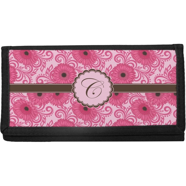 Custom Gerbera Daisy Canvas Checkbook Cover (Personalized)