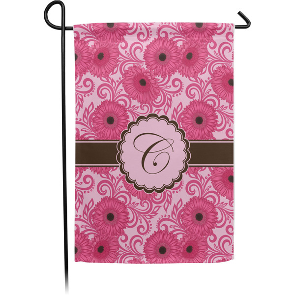 Custom Gerbera Daisy Small Garden Flag - Single Sided w/ Initial