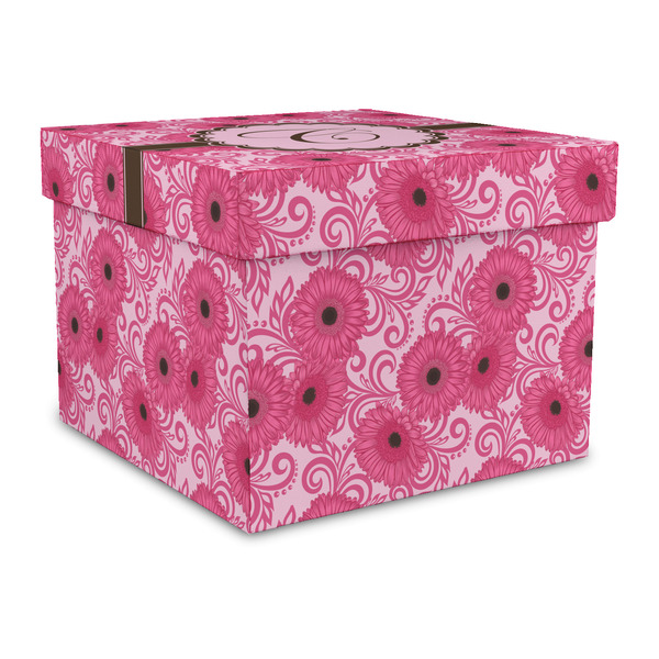 Custom Gerbera Daisy Gift Box with Lid - Canvas Wrapped - Large (Personalized)