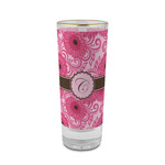 Gerbera Daisy 2 oz Shot Glass - Glass with Gold Rim (Personalized)