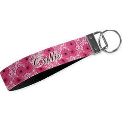 Gerbera Daisy Webbing Keychain Fob - Large (Personalized)