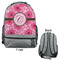 Gerbera Daisy Large Backpack - Gray - Front & Back View