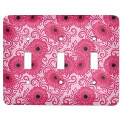 Gerbera Daisy Light Switch Cover (3 Toggle Plate)