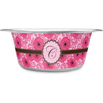 Gerbera Daisy Stainless Steel Dog Bowl (Personalized)