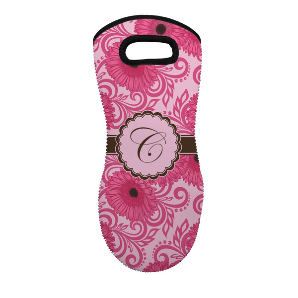 Custom Gerbera Daisy Neoprene Oven Mitt - Single w/ Initial