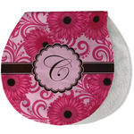 Gerbera Daisy Burp Pad - Velour w/ Initial