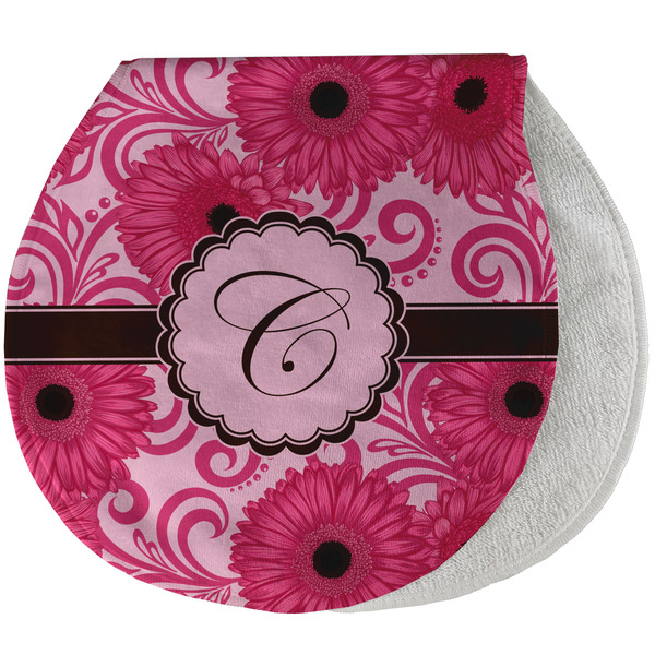 Custom Gerbera Daisy Burp Pad - Velour w/ Initial