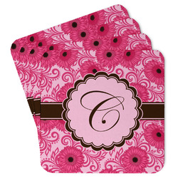 Gerbera Daisy Paper Coasters w/ Initial