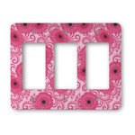 Gerbera Daisy Rocker Style Light Switch Cover - Three Switch