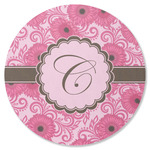 Gerbera Daisy Round Rubber Backed Coaster (Personalized)