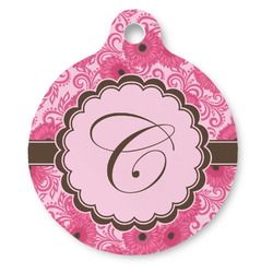 Gerbera Daisy Round Pet ID Tag - Large (Personalized)