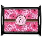 Gerbera Daisy Black Wooden Tray - Large (Personalized)