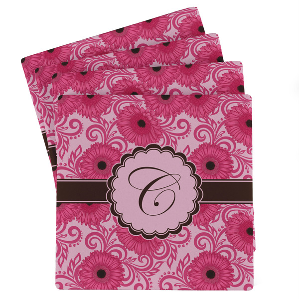 Custom Gerbera Daisy Absorbent Stone Coasters - Set of 4 (Personalized)